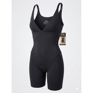 Maidenform Black Open Bust Firm Control Body Slimming Shaper-Medium (MSRP $29)